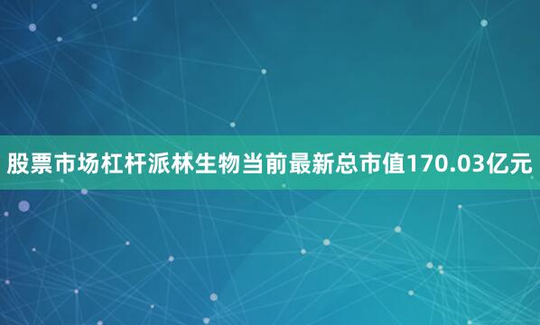 股票市场杠杆派林生物当前最新总市值170.03亿元